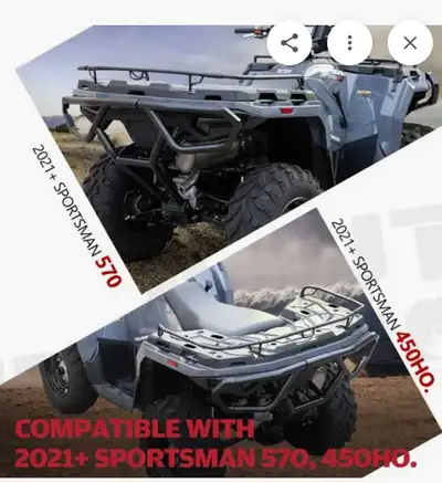 A & UTV PRO Rear Rack Extender for Polaris Sportsman 570 450 H.O. 2021 2022 2023 2024, Heavy Duty St...