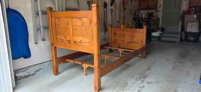 Solid Wood Twin Bed & Linens, View more