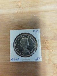 1954 MS-63 Canada 80% Silver Dollar Coin