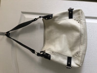 White leather purse