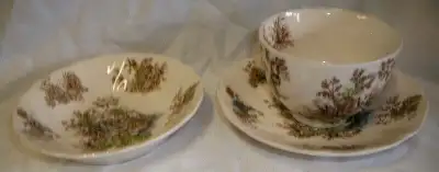 Vintage Johnson Brother Pastorale Toile de Jouy  Cup & Saucer +, View more