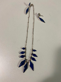 1940 lapis lazuli 950 plata necklace set
