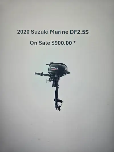 Suzuki Marine 2020 DF2.5S, 4-stroke, runs great and starts first pull. Bought a bigger boat, bigger...