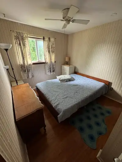 One furnished bedroom on second floor of a house. Shared bathroom. No smoking, no pets. One occupant...