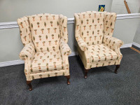 Wing back chairs as set 2
