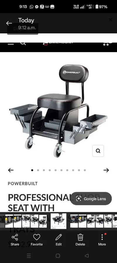 Powerbuilt Shop Mechanic Seat  - New in Box, View more