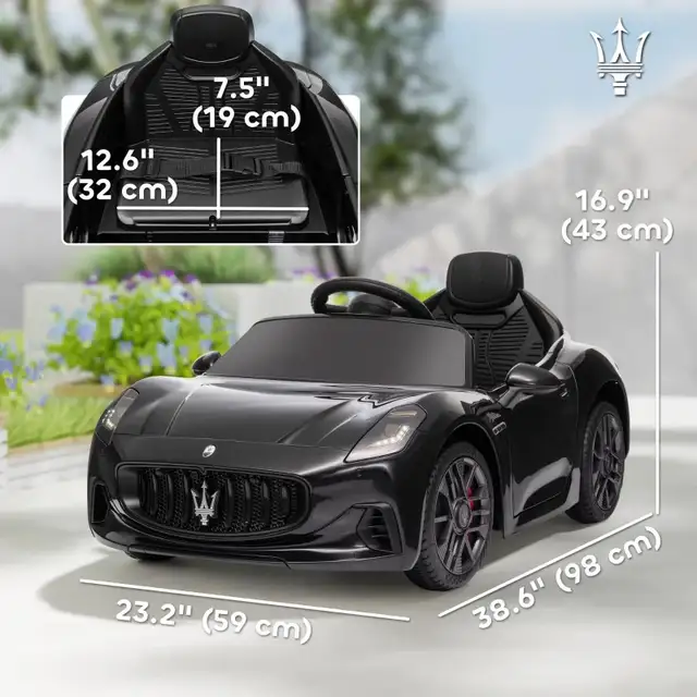 12V Maserati Gran Turismo Licensed Kids Electric Car w/ Remote C in Toys & Games in Markham / York Region - Image 4