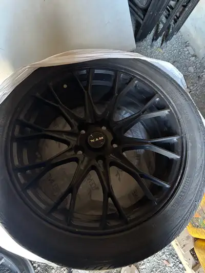 5/112 rims Small crack in one rim can be easily welded 3 tires 50% tread Shock went on my car and ca...