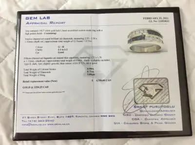 White Gold, Diamond & Sapphire Ring, View more