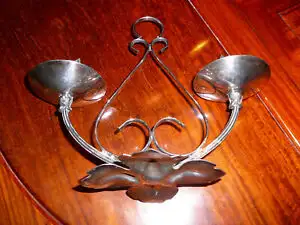 chandelier porte-bougie double en plaqué argent Vintage Marlboro63436969885313121