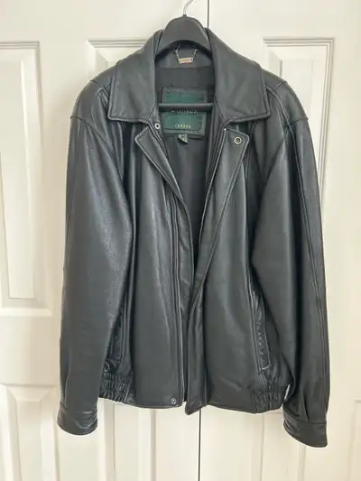 Danier leather black winter mens coat  size large , View more