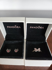 Pandora Disney (Minnie) ring and earring 
