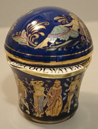 Vintage  Cobalt Blue French Hydrating Perfume Jar Greek Design
