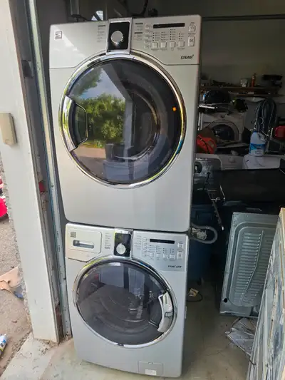 WOW!! Kenmore 27" Grey Front-Load Stackable Washer Dryer Set, View more