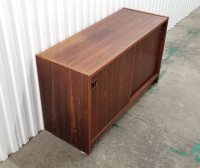 Rosewood mcm modern low cabinet sideboard buffet 2 sliding doors