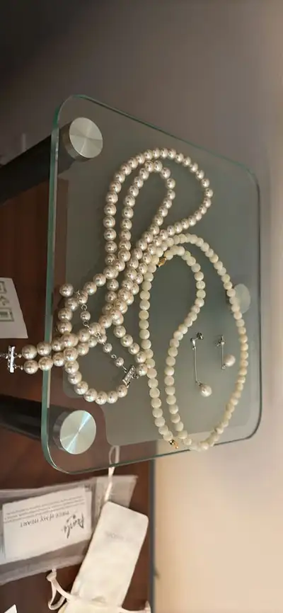 Pearl Bead Necklaces and Earrings Set - BidRush 9NBDBY Lot 676, View more