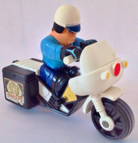 Vintage 1981. Collection. Jouet FISHER PRICE Policier à moto