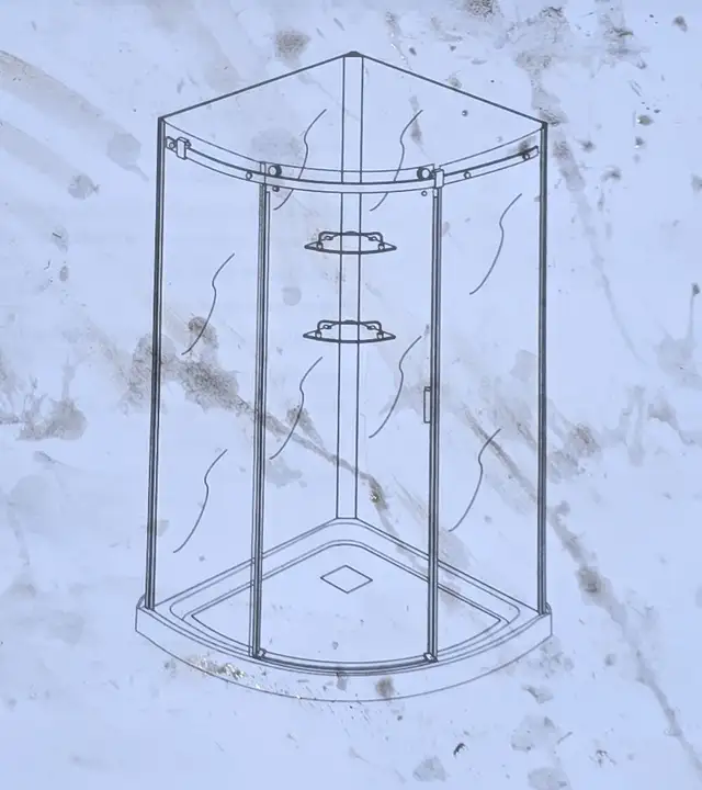 38inch Round Shower with Grey Wall-and Base ONLY- See Pictures in Plumbing, Sinks, Toilets & Showers in Calgary - Image 5