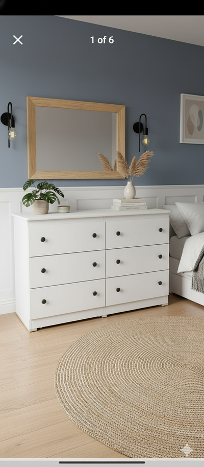 Brand New White 6 Drawer Dresser Chest – Modern Bedroom Storage, View more