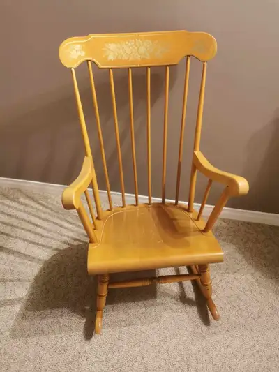 Rocking chair in good condition. Scratches mostly in seat area as shown in photos. Sturdy, but bit o...