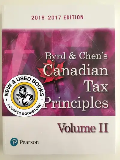 Canadian Tax Principle 2016-2017 Volume 2 Byrd 9780134532127, View more