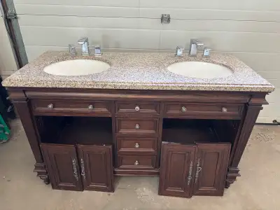 Bathroom Vanity w/ Double Sinks and Granite, View more