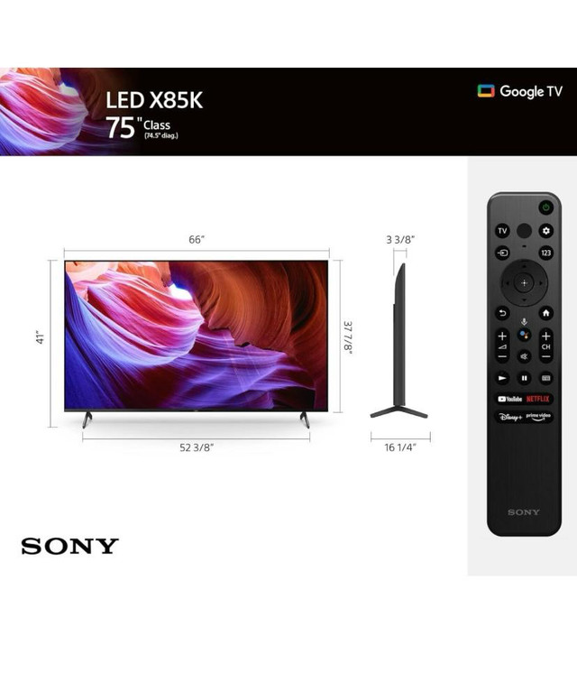 SONY 75” 4K UHD HDR SMART GOOGLE TV in TVs in Mississauga / Peel Region - Image 4