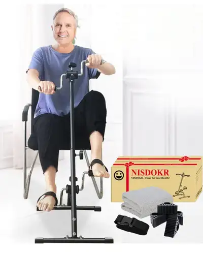 Nisdokr Pedal Exerciser Bike Hand Arm Leg and Knee Peddler Adjustable Fitness Equipment for Seniors,...
