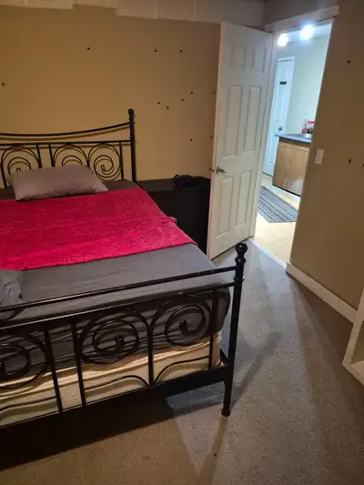 Available IMMEDIATELY, furnished basement room in Airdrie. $695/month. Deposit $300. No smokers. No...