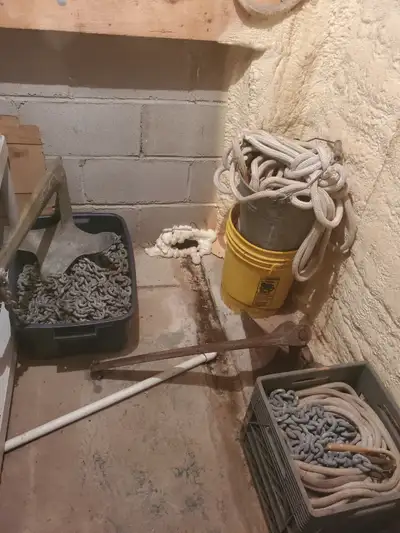 Two strong anchors and loads of chain and rope