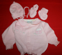 New 3 Piece Baby's Pink Sweater Set $5.00