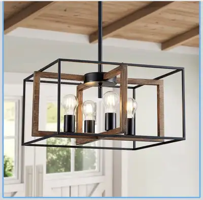 4-Light Farmhouse Chandelier, View more