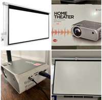 Wireless projector w/ 100” motorized screen