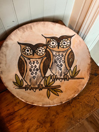 Vintage MCM Ruscha German Pottery Owl Wall Plate