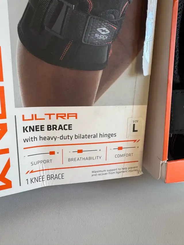 Shock Doctor Ultra Knee Brace – Size L – Dual Hinges in Other in Winnipeg - Image 4