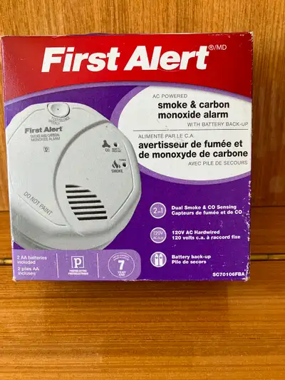 New First Alert Smoke & Carbon Monoxide Alarm with battery back-up. $35