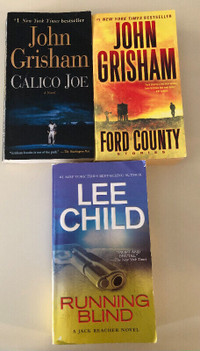 John Grisham and Lee Child Soft Covers : 3 for $5.00