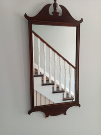 Mirror with wood frame