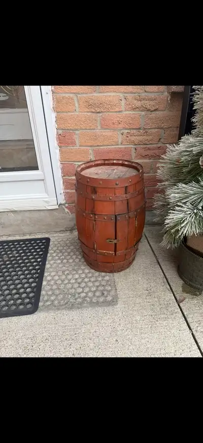 Beautiful Wooden Barrel Outdoor Decoration, View more