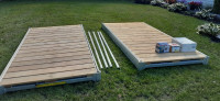 2 sections de Quai aluminium avec plancher bois traité sur pilot