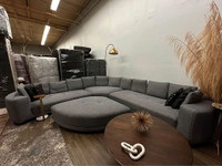 Mobilia large modern 4 piece sectional with ottoman