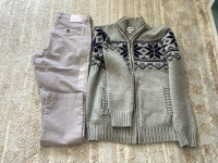 Men’s new pants. Old navy sweater. $25 for both