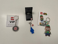 Lego Key Chain - Blue VIP, Luigi, Marvel Teen Groot - BNIB