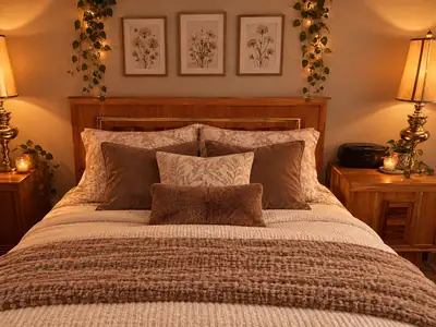 Lit queen en bois + 2 tables chevet, View more