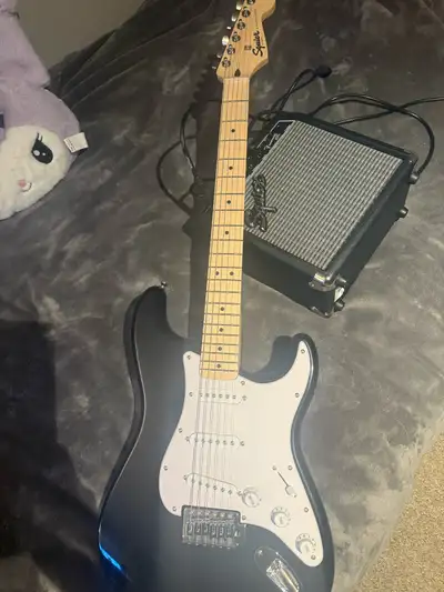 Squier Stratocaster Electric Guitar + Amplifier , View more
