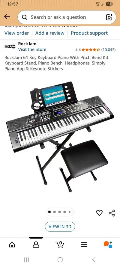 Clavier avec écran digital et banc ajustable avec écouteurs, View more