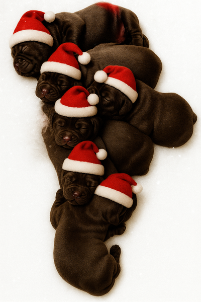 6 adorable chocolate lab puppies for rehoming! Christmas, View more
