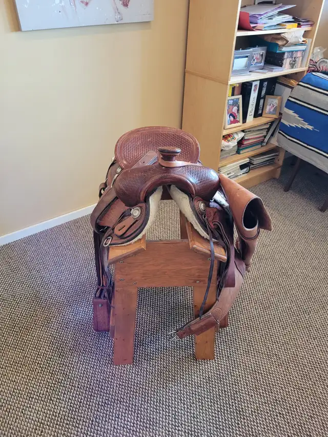 Saddle, Western Rawhide Roping