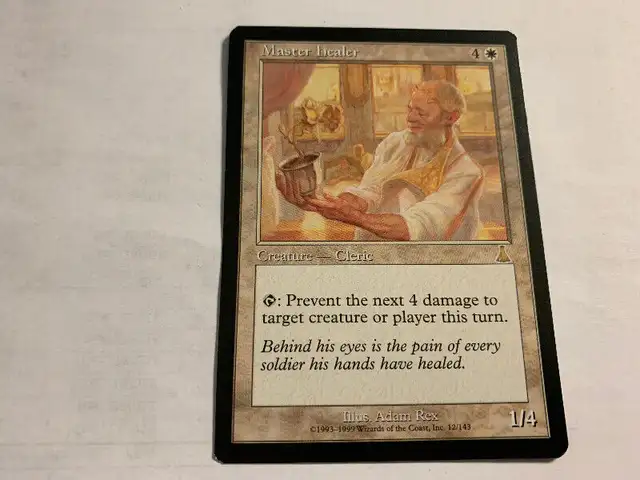 1999 Magic The Gathering Urza's Destiny #12 Master Healer UNPLYD628632601369611218