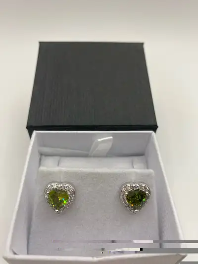 Peridot Heart Earrings, View more